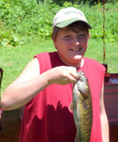 Alex Murrin and his prize entry: 2008 Grand River Bass Derby